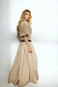 Cotton Puff Sleeve Maxi Dress